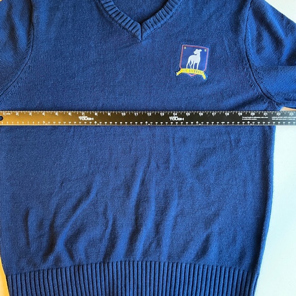Ted Lasso RFC Richmond Classic Blue V-Neck Sweater Size L - Picture 4 of 6